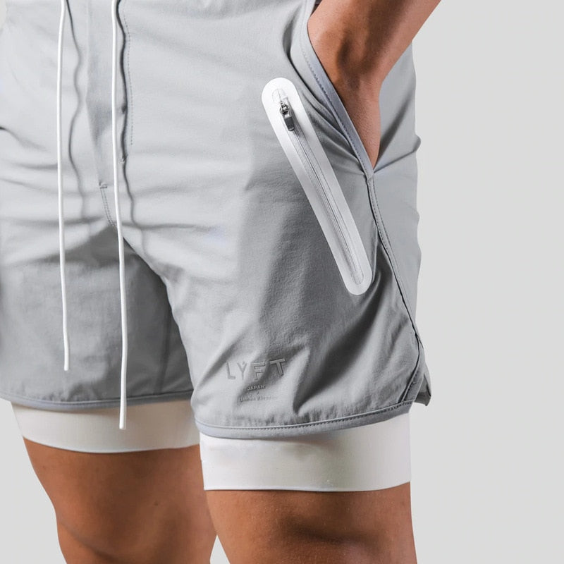 Laufshorts - Herren 2-in-1 Sport Gym Shorts mit Taschen-HauteBerlin