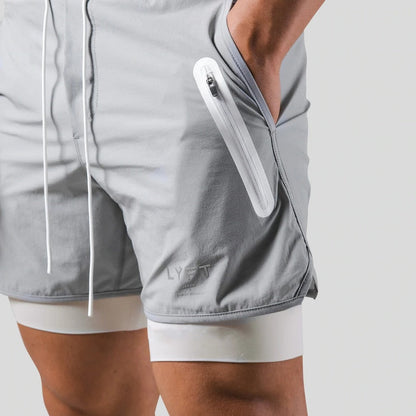 Laufshorts - Herren 2-in-1 Sport Gym Shorts mit Taschen-HauteBerlin