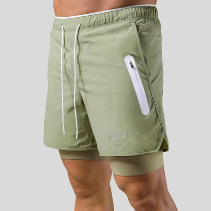 Laufshorts - Herren 2-in-1 Sport Gym Shorts mit Taschen-HauteBerlin