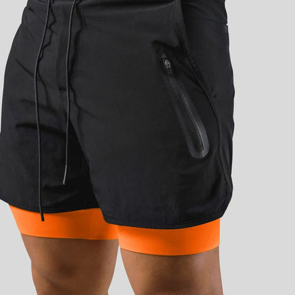 Laufshorts - Herren 2-in-1 Sport Gym Shorts mit Taschen-HauteBerlin