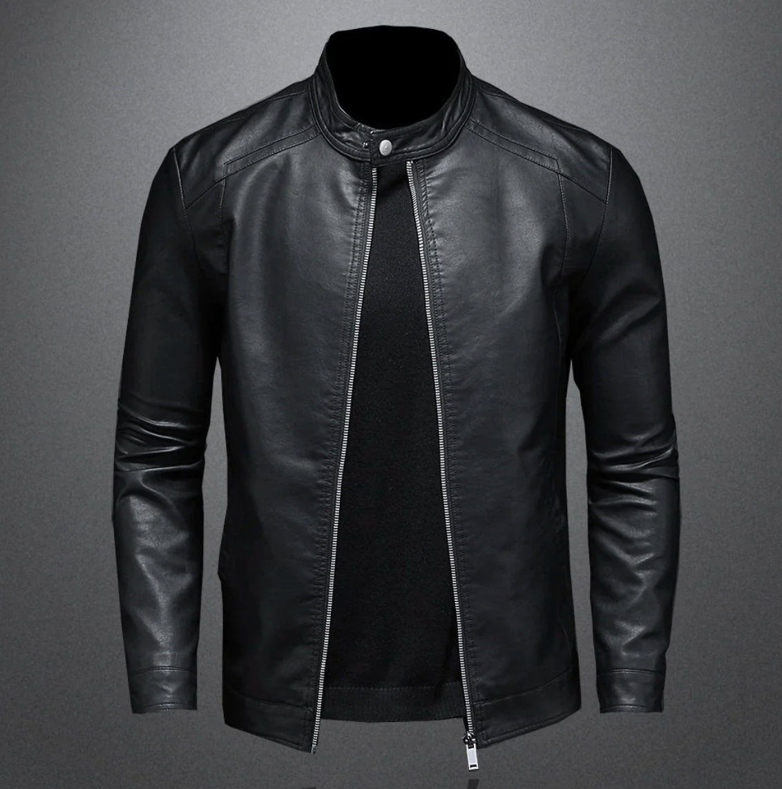 Lederjacke – Reißverschluss – Slim Fit – Bikerjacke – Herren-Lederjacke-HauteBerlin
