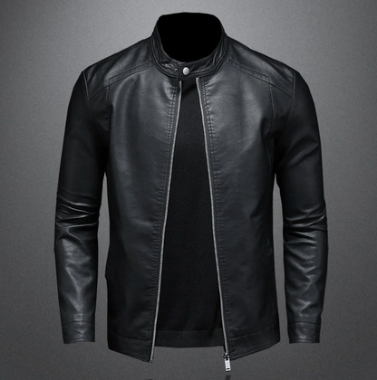 Lederjacke – Reißverschluss – Slim Fit – Bikerjacke – Herren-Lederjacke-HauteBerlin