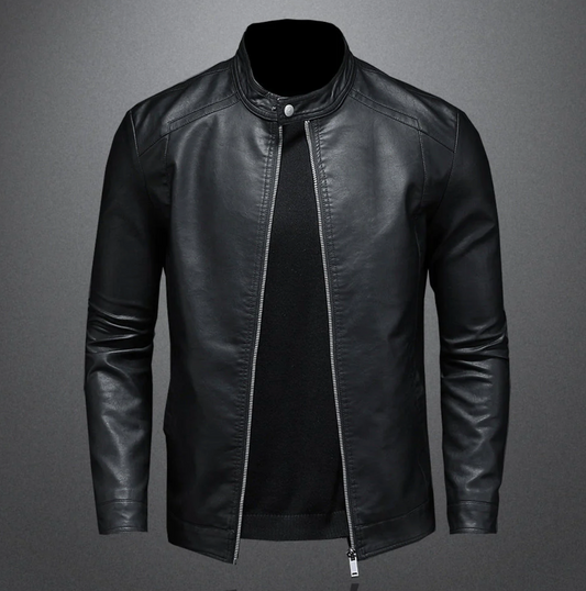 Lederjacke – Reißverschluss – Slim Fit – Bikerjacke – Herren-Lederjacke-HauteBerlin