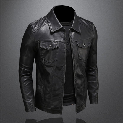 Lederjacke | Schmaler Schnitt | Reißverschluss | Schwarze Jacke | Herren-Lederjacke-HauteBerlin