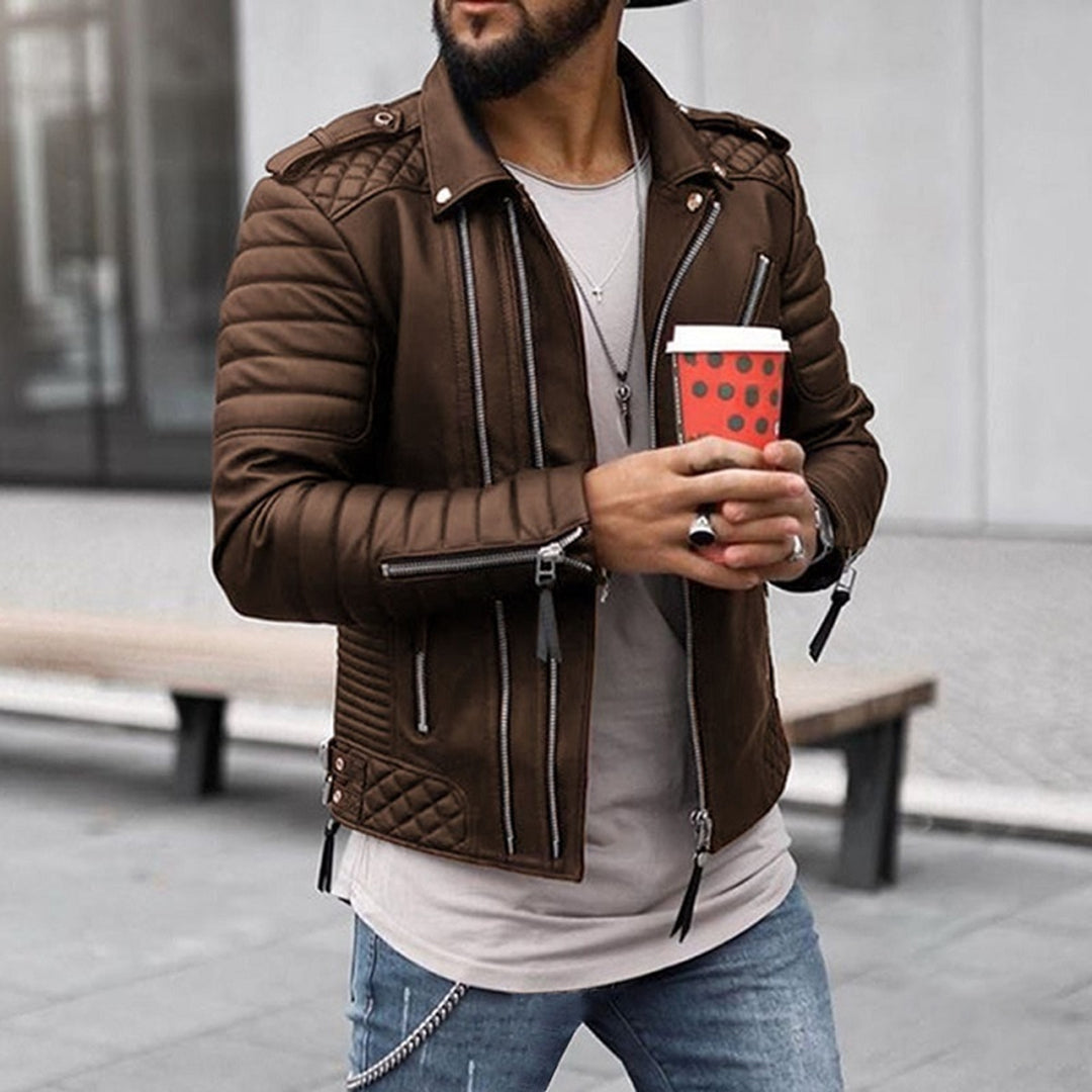 Lederjacke | Zip-Up | Kunstleder | Bikerjacke | Herrenjacke-HauteBerlin