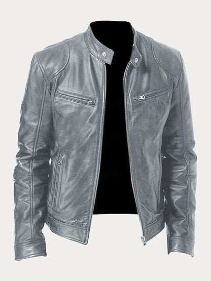 Lederjacke | Zip-Up | Regular Fit | Bikerjacke | Herren Lederjacke-HauteBerlin