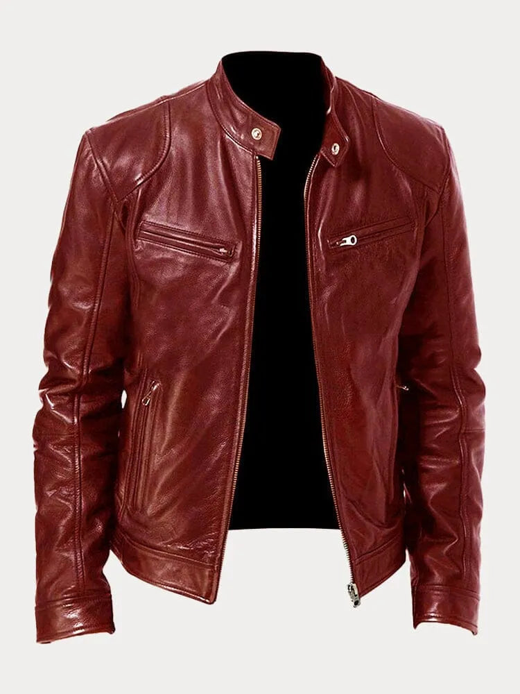 Lederjacke | Zip-Up | Regular Fit | Bikerjacke | Herren Lederjacke-HauteBerlin