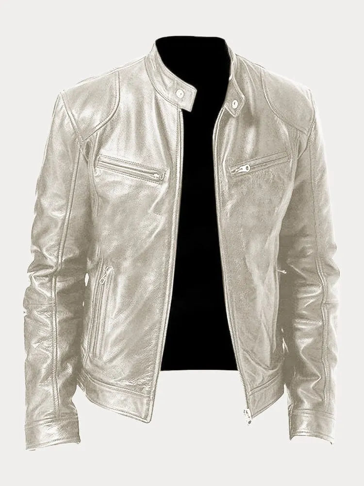 Lederjacke | Zip-Up | Regular Fit | Bikerjacke | Herren Lederjacke-HauteBerlin