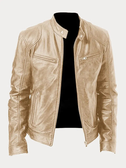 Lederjacke | Zip-Up | Regular Fit | Bikerjacke | Herren Lederjacke-HauteBerlin