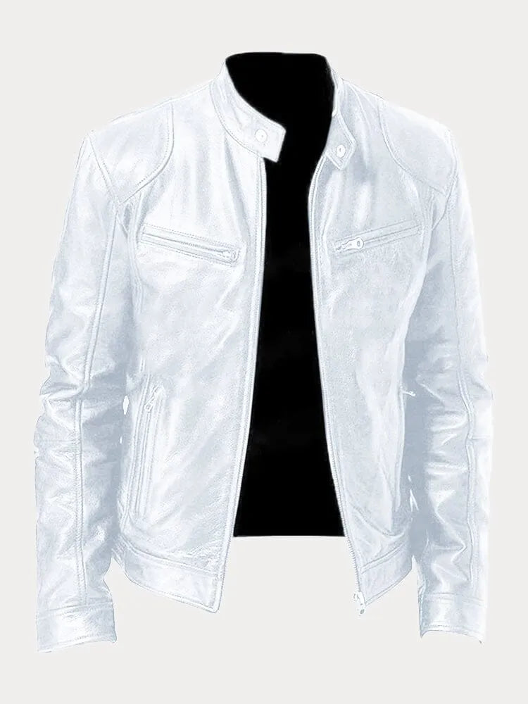 Lederjacke | Zip-Up | Regular Fit | Bikerjacke | Herren Lederjacke-HauteBerlin
