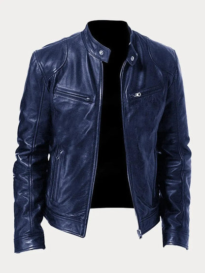 Lederjacke | Zip-Up | Regular Fit | Bikerjacke | Herren Lederjacke-HauteBerlin
