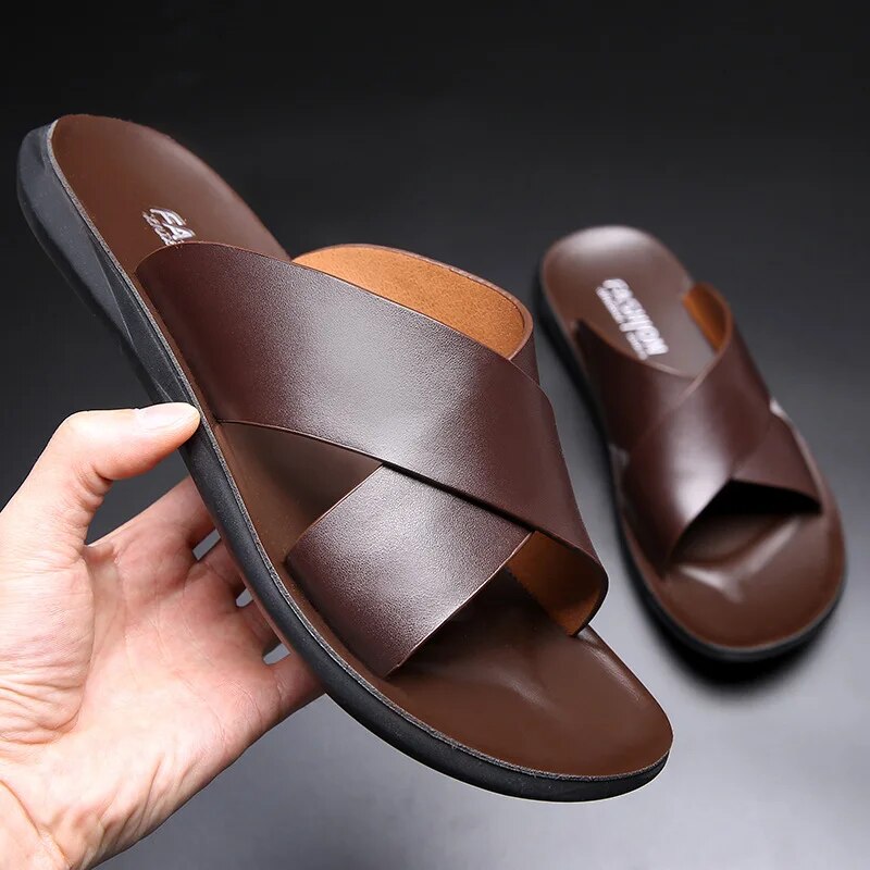 Lederrutschen | Sommer | Slipper | Lederpantoffeln | Herrensandalen-HauteBerlin