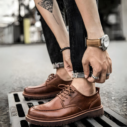 Lederschuhe – Herren, schwarzbraune Schnürschuhe im Chunky-Oxford-Stil-HauteBerlin