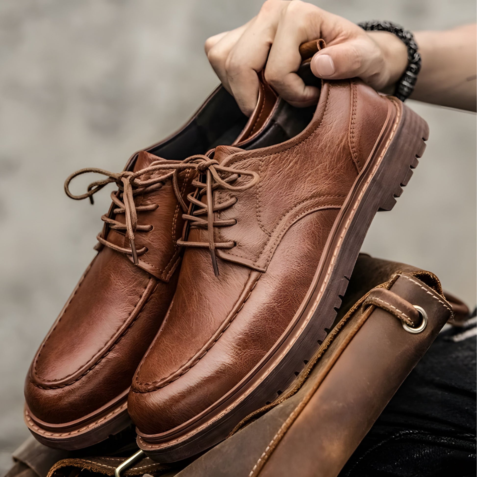 Lederschuhe – Herren, schwarzbraune Schnürschuhe im Chunky-Oxford-Stil-HauteBerlin