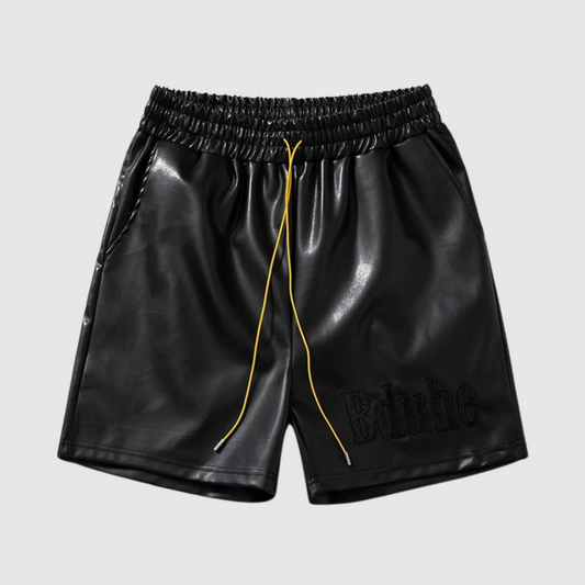 Ledershorts - Kordelzug - Elastische Taille - Shorts für Männer - Männerkleidung-Chaps Herrenmode