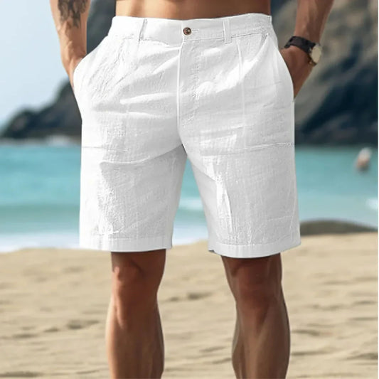 Leinen-Shorts | Leicht | Lockere Passform | Shorts für den Sommer | Herren-Shorts-Chaps Herrenmode