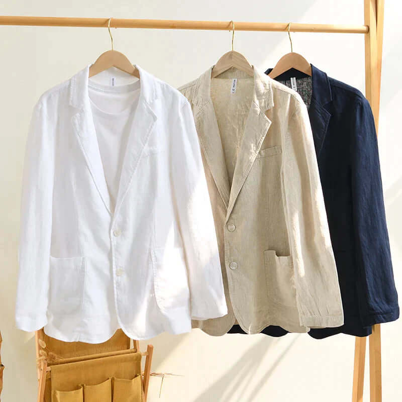 Leinenblazer – Leichte, lässige Einreiher-Blazerjacke für Herren-HauteBerlin
