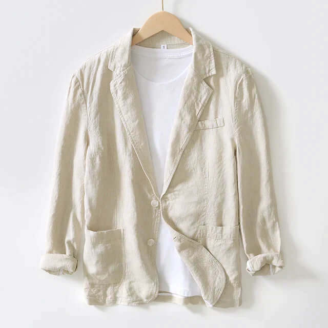 Leinenblazer – Leichte, lässige Einreiher-Blazerjacke für Herren-HauteBerlin
