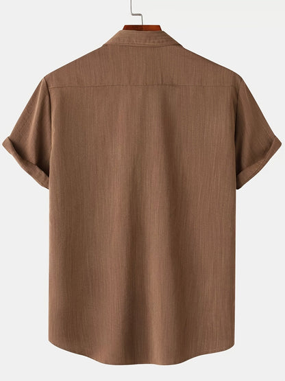Leinenhemd - Kurzarm - Button-Up - Sommerhemd - Herrenhemden-HauteBerlin