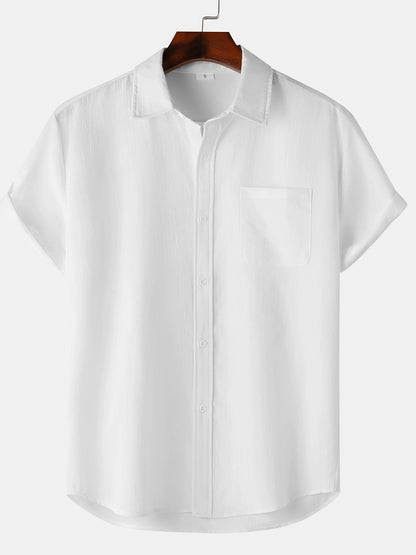 Leinenhemd - Kurzarm - Button-Up - Sommerhemd - Herrenhemden-HauteBerlin