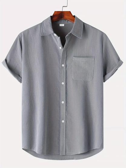 Leinenhemd - Kurzarm - Button-Up - Sommerhemd - Herrenhemden-HauteBerlin