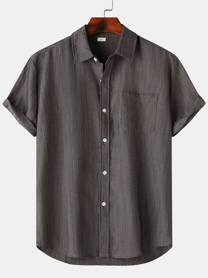 Leinenhemd - Kurzarm - Button-Up - Sommerhemd - Herrenhemden-HauteBerlin