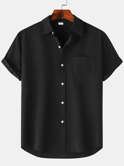 Leinenhemd - Kurzarm - Button-Up - Sommerhemd - Herrenhemden-HauteBerlin