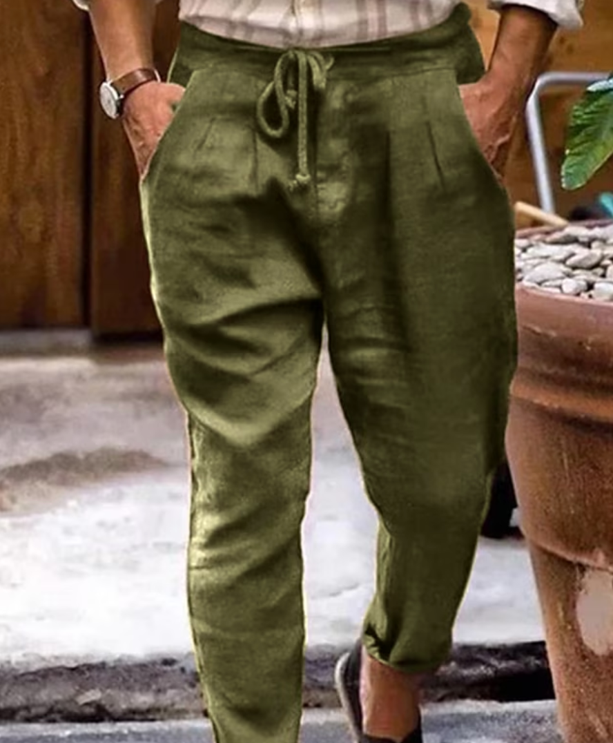 Leinenhose | Drawstring | Loose Fit | Sommerkleidung | Herrenhosen-HauteBerlin