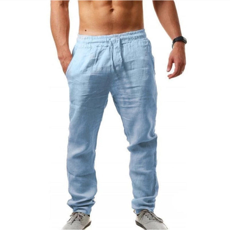 Leinenhose | Elastische Taille | Kordelzug | Sommerhose | Leinenbekleidung für Herren-HauteBerlin