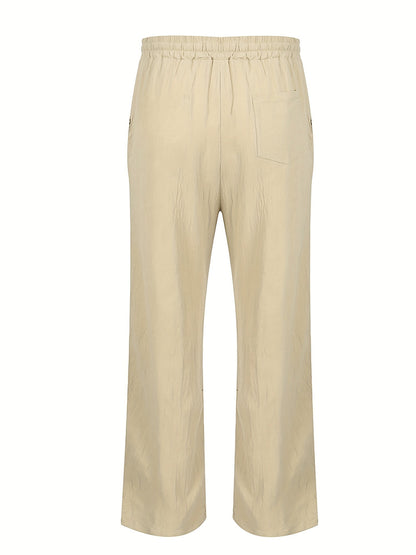 Leinenhose | Elastischer Bund | Kordelzug | Locker sitzende Hose | Herrenhose-HauteBerlin
