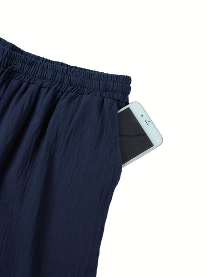 Leinenhose | Elastischer Bund | Kordelzug | Locker sitzende Hose | Herrenhose-HauteBerlin