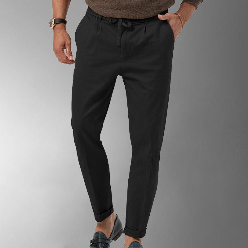 Leinenhose - Herren-Freizeithose aus Leinen mit Kordelzug für den Sommer-HauteBerlin