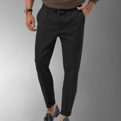Leinenhose - Herren-Freizeithose aus Leinen mit Kordelzug für den Sommer-HauteBerlin