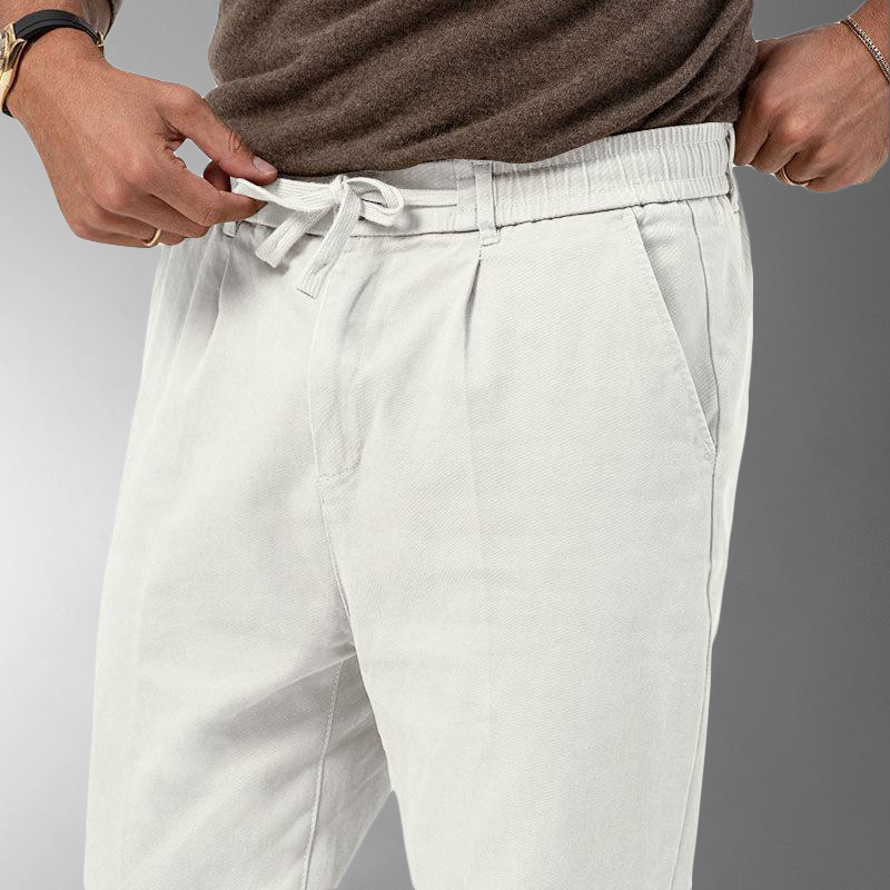 Leinenhose - Herren-Freizeithose aus Leinen mit Kordelzug für den Sommer-HauteBerlin