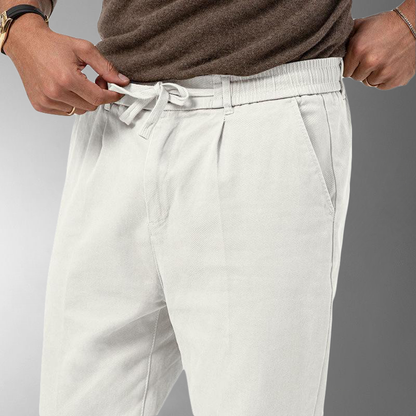 Leinenhose - Herren-Freizeithose aus Leinen mit Kordelzug für den Sommer-HauteBerlin