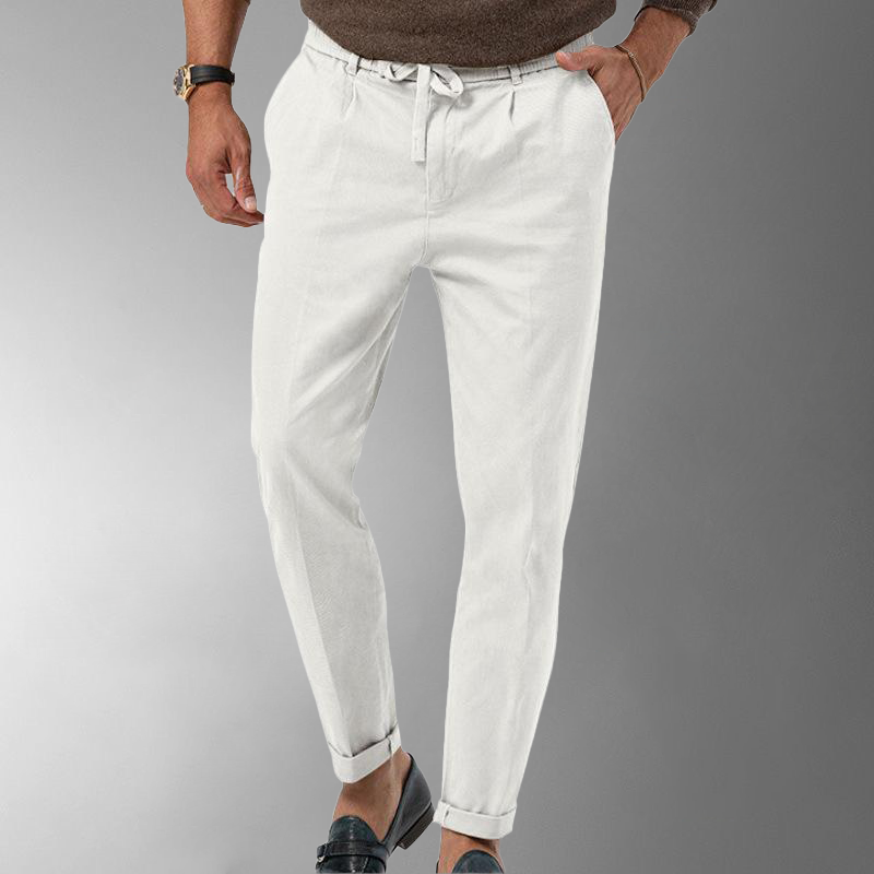 Leinenhose - Herren-Freizeithose aus Leinen mit Kordelzug für den Sommer-HauteBerlin