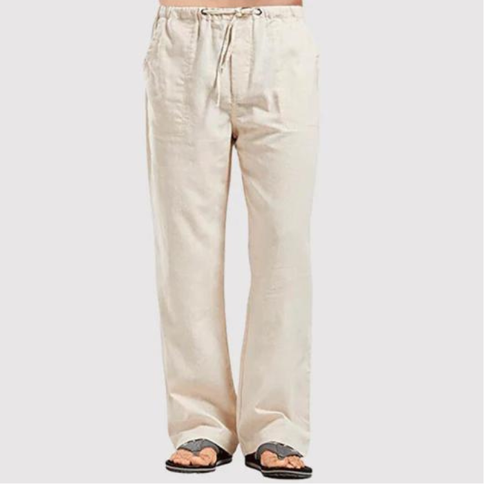 Leinenhose – Herren-Sommerhose mit geradem Bein, lockerer Passform und Kordelzug-HauteBerlin