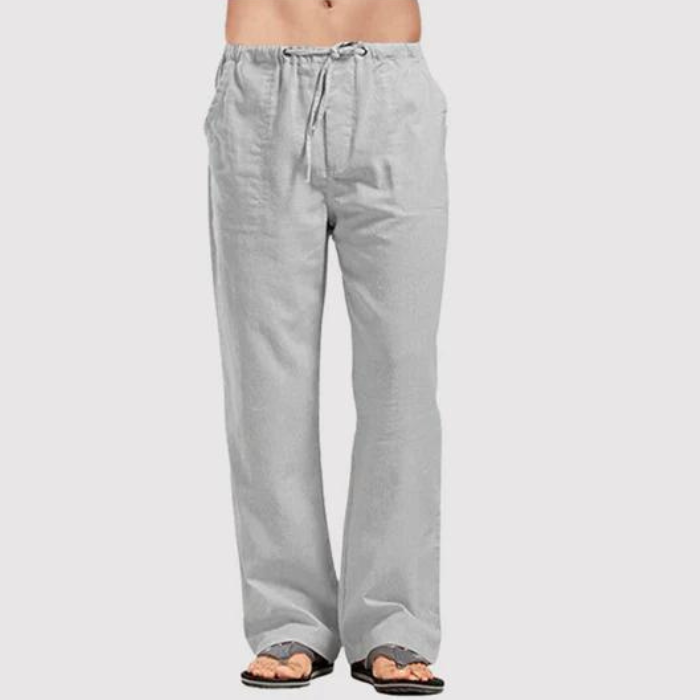 Leinenhose – Herren-Sommerhose mit geradem Bein, lockerer Passform und Kordelzug-HauteBerlin