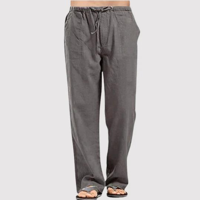 Leinenhose – Herren-Sommerhose mit geradem Bein, lockerer Passform und Kordelzug-HauteBerlin