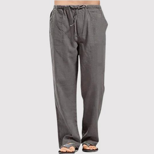 Leinenhose – Herren-Sommerhose mit geradem Bein, lockerer Passform und Kordelzug-HauteBerlin