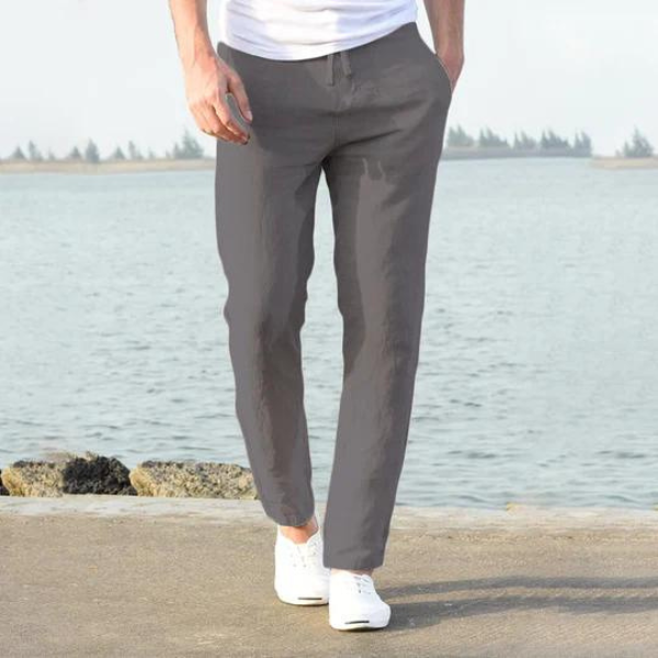 Leinenhose | Kordelzug | Gerade geschnittenes Bein | Sommerhose für Herren | Leinenbekleidung für Herren-HauteBerlin