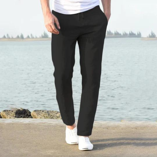Leinenhose | Kordelzug | Gerade geschnittenes Bein | Sommerhose für Herren | Leinenbekleidung für Herren-HauteBerlin