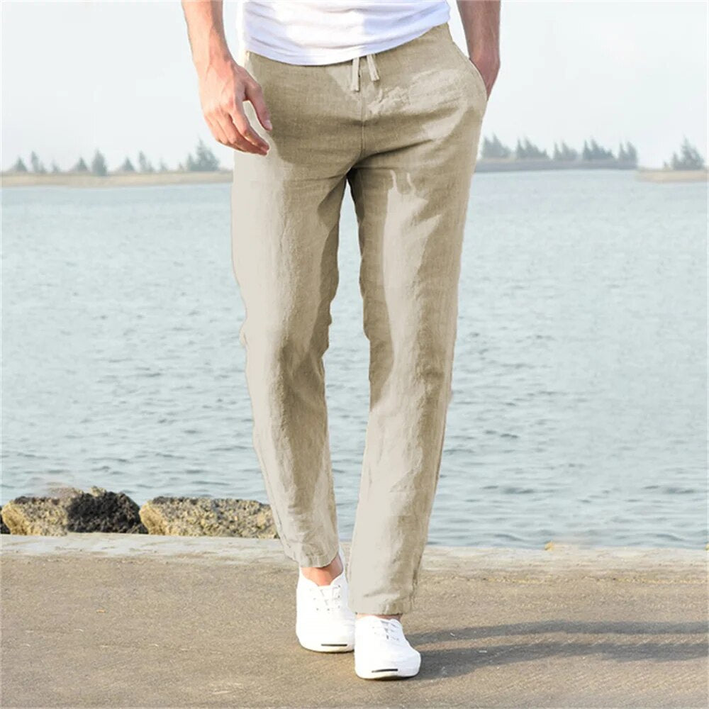 Leinenhose – Leichte Herrenhose mit geradem Bein für den Sommer-HauteBerlin
