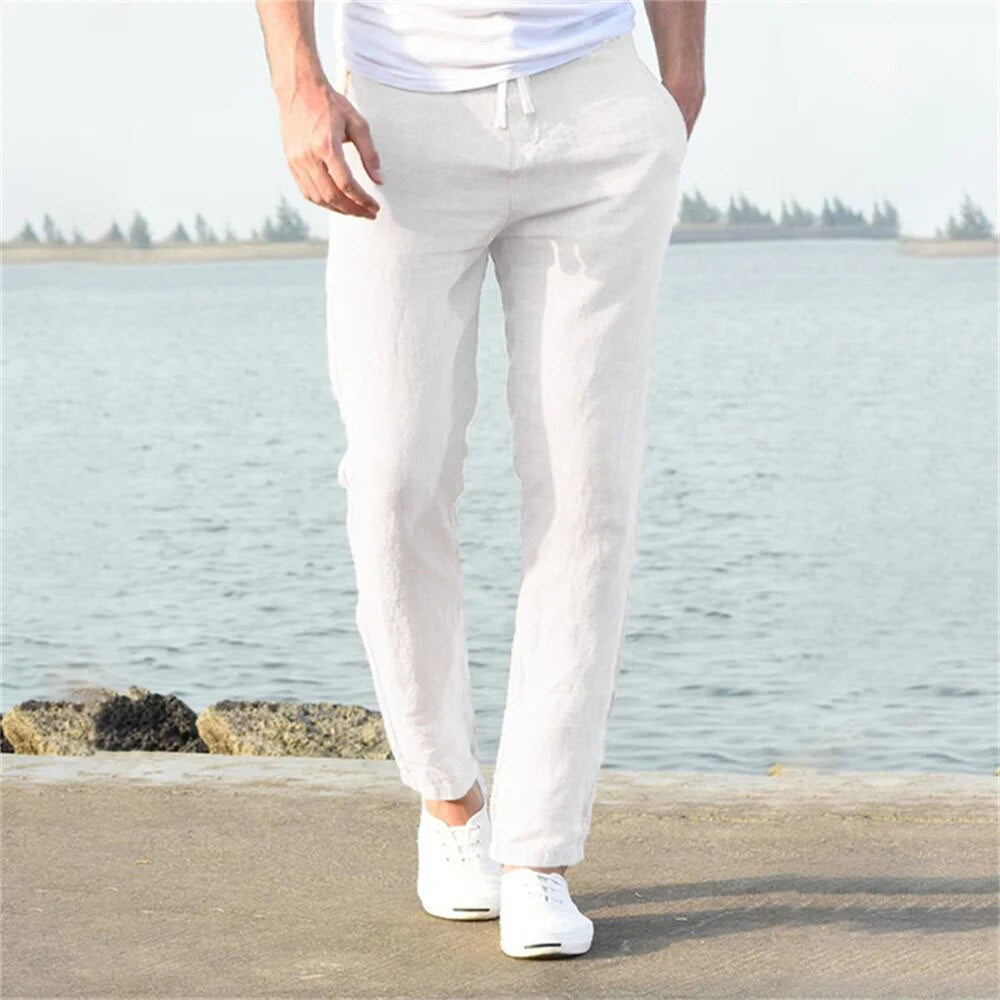 Leinenhose – Leichte Herrenhose mit geradem Bein für den Sommer-HauteBerlin