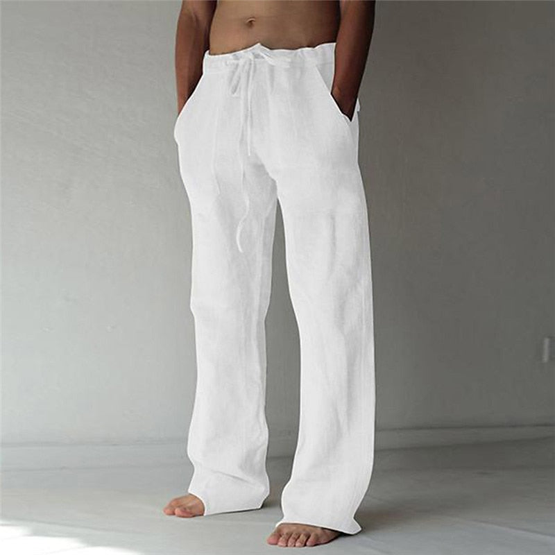 Leinenhose – Locker sitzend – Kordzug – Sommerhose – Herren-Leinenhose-HauteBerlin