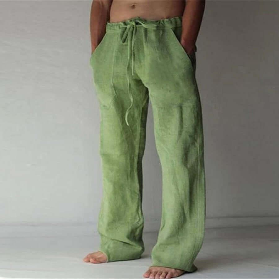 Leinenhose – lockere Passform – Kordelzug – Sommerhose – Herrenhose-HauteBerlin