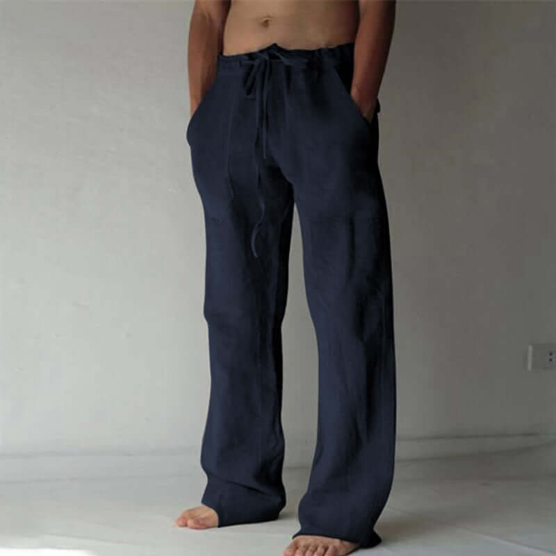 Leinenhose – lockere Passform – Kordelzug – Sommerhose – Herrenhose-HauteBerlin