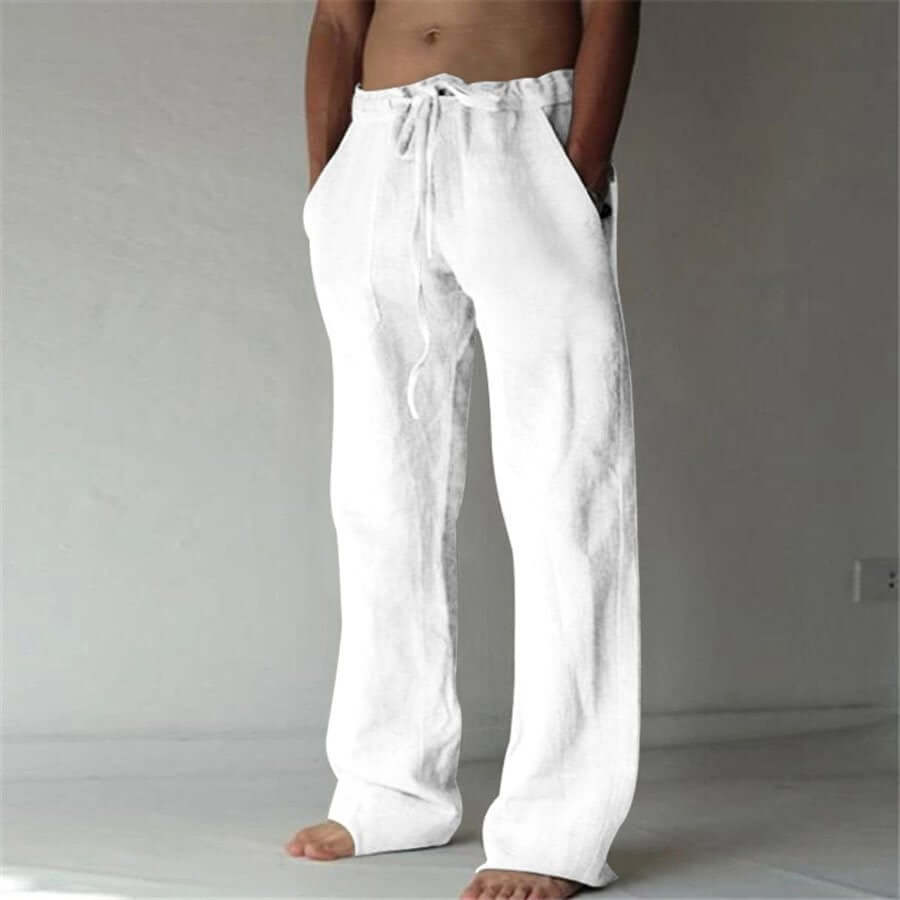 Leinenhose – lockere Passform – Kordelzug – Sommerhose – Herrenhose-HauteBerlin