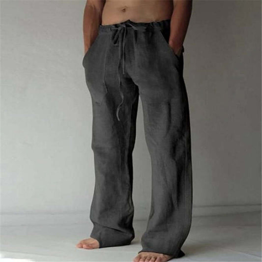 Leinenhose – lockere Passform – Kordelzug – Sommerhose – Herrenhose-HauteBerlin