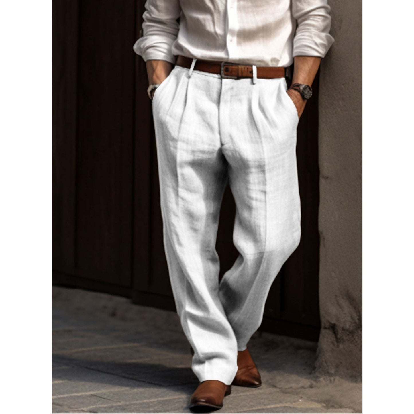 Leinenhose – lockere Passform – Sommer – Bundfaltenhose – Herrenhose-HauteBerlin